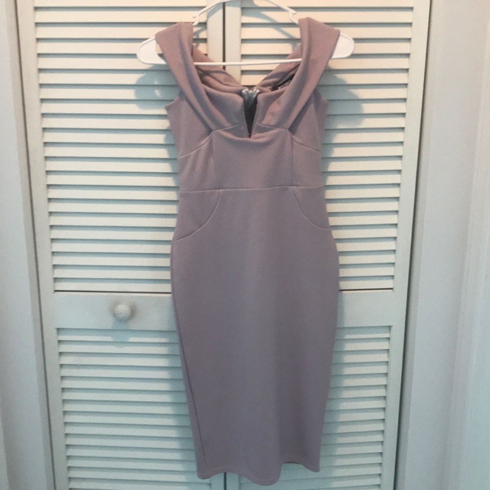 Purple midi dress